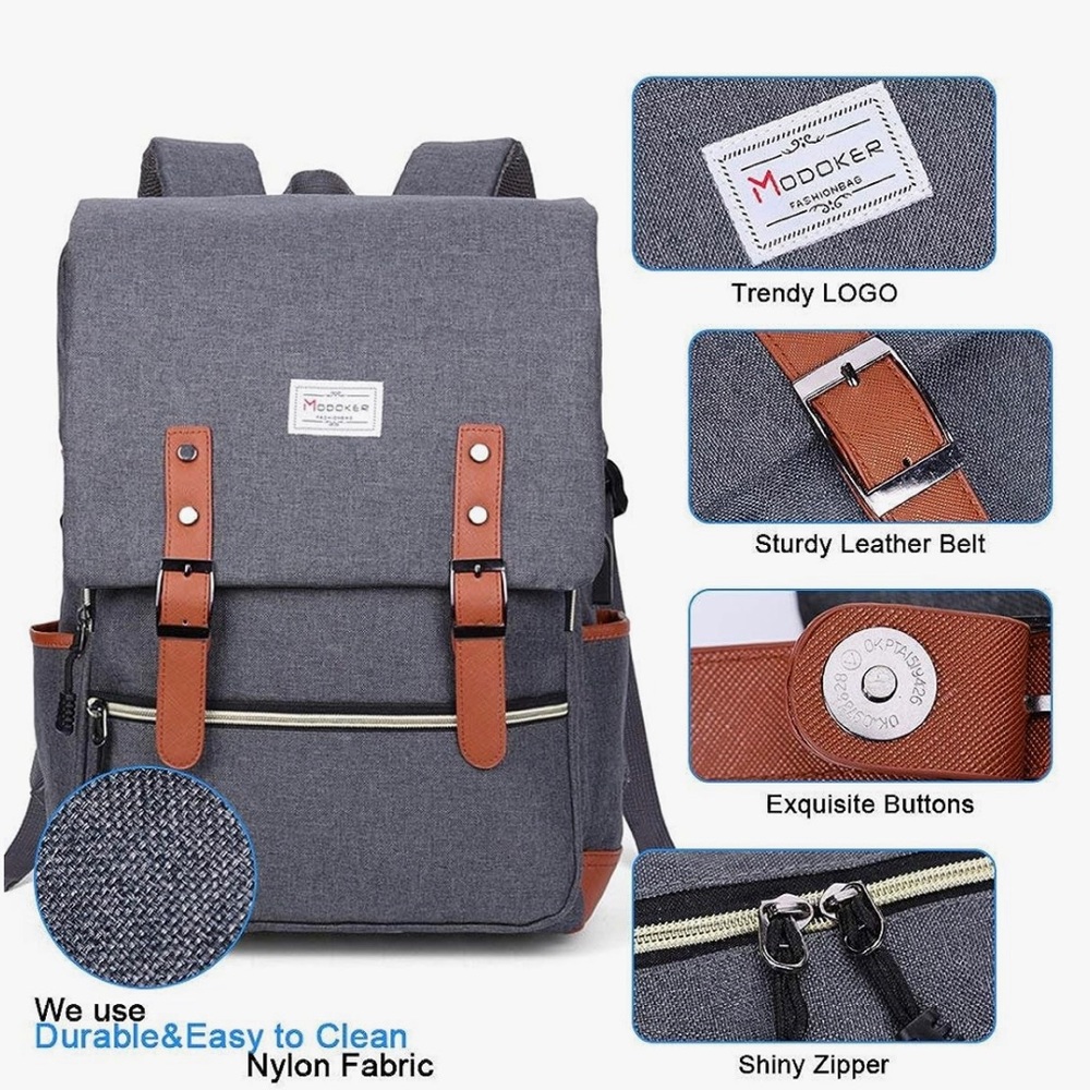NWT Work, School, and Travel Backpack with USB, Laptop Sleeve, & Water Holder. - Picture 7 of 9